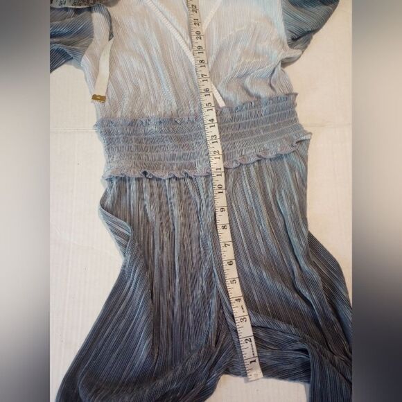 wide leg ombre pleated jumpsuit with ruffled hem - Picture 10 of 13